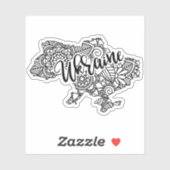 マンダラパターンを持つウクライナ地図 シール (シート)