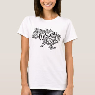 マンダラパターンを持つウクライナ地図 Tシャツ