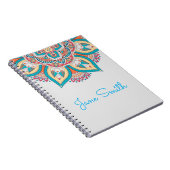 マンダラパターンカラフルモロッコ名 ノートブック (右側)