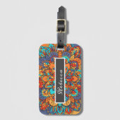 マンダラパターンカラフルモロッコ名 ラゲッジタグ (正面縦)