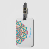 マンダラパターンカラフルモロッコ名 ラゲッジタグ (正面縦)