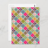 マンダラパターンカラフルモロッコ ポストカード (正面/裏面)