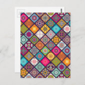 マンダラパターンカラフルモロッコ ポストカード (正面/裏面)