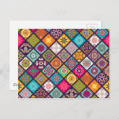 マンダラパターンカラフルモロッコ ポストカード (正面/裏面)