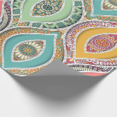 マンダラパターンカラフルモロッコ ラッピングペーパー (角)