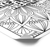 マンダラパターンカラーリングページのマインドフル引用文 ポスター (角)