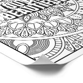 マンダラパターンカラーリングページのマインドフル引用文 ポスター (角)