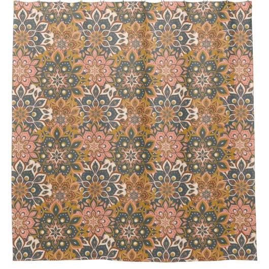 マンダラパターンシャワーカーテン シャワーカーテン (正面)