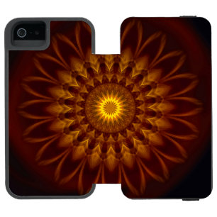 マンダラパターン地球の色 iPhone SE/5/5sウォレットケース