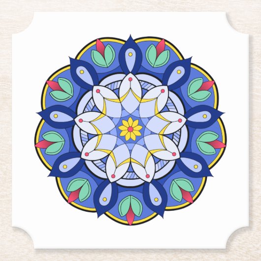 マンダラパターン01 ペーパーコースター (正面)
