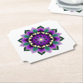 マンダラパターン02の紫の紙コースター ペーパーコースター (アングル)