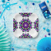 マンダラパターン02の紫の紙プレート ペーパープレート (パーティー)