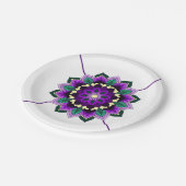 マンダラパターン02の紫の紙プレート ペーパープレート (アングル)