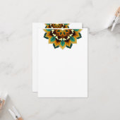 マンダラパターン02の黄色とタンカード カード (正面/裏面インサイチュ)