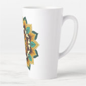 マンダラパターン02の黄色と黄褐色 カフェラテマグ (右)