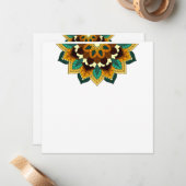 マンダラパターン02の黄色と黄褐色 ノートカード (正面/裏面インサイチュ)