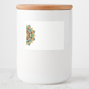 マンダラパターン02の黄色と黄褐色 フードラベル