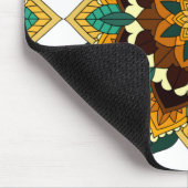 マンダラパターン02の黄色と黄褐色 マウスパッド (コーナー)