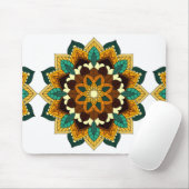マンダラパターン02の黄色と黄褐色 マウスパッド (マウス)