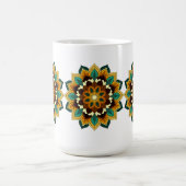 マンダラパターン02の黄色と黄褐色 モーフィングマグカップ (中央)