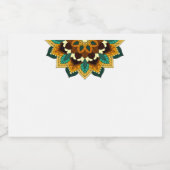 マンダラパターン02の黄色と黄褐色 リキュールボトルラベル (シングルラベル)