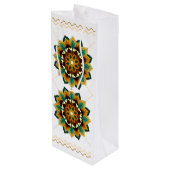 マンダラパターン02の黄色と黄褐色 ワインギフトバッグ (裏面アングル)