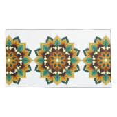 マンダラパターン02の黄色と黄褐色 枕カバー (裏面)