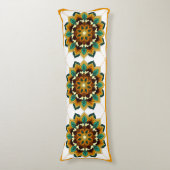 マンダラパターン02インチ黄色&タン体クッション ボディピロー (正面縦)