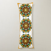 マンダラパターン02インチ黄色&タン体クッション ボディピロー (裏面 (縦))