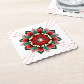 マンダラパターン02イン赤紙コースター ペーパーコースター (アングル)