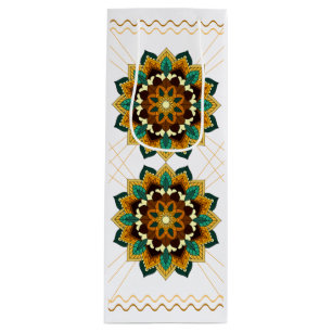 マンダラパターン02イン黄色&タンワイン抱き枕 ワインギフトバッグ