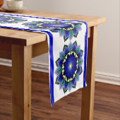マンダラパターン02ダークブルー中テーブルルーン ミディアムテーブルランナー (インサイチュ)