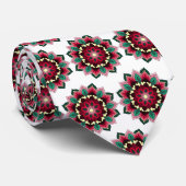 マンダラパターン02深いピンク ネクタイ (ロール)