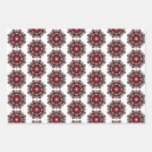 マンダラパターン02深いピンク ラッピングペーパーシート (正面2)