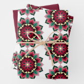 マンダラパターン02深いピンク ラッピングペーパーシート (インサイチュ)