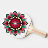 マンダラパターン02深いピンク 卓球ラケット (横)