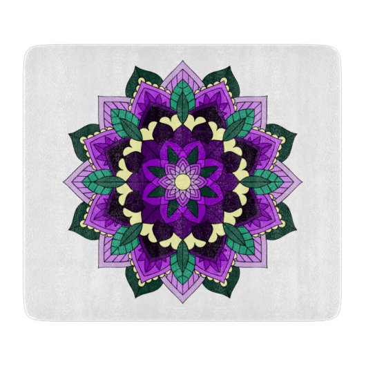 マンダラパターン02紫 カッティングボード (正面)