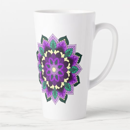 マンダラパターン02紫 カフェラテマグ (右)