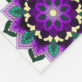 マンダラパターン02紫 フリースブランケット (角)