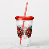 マンダラパターン02赤アクリルタンブラー アクリルタンブラー (裏面)