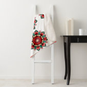 マンダラパターン02赤シェルパ毛布 シェルパブランケット (インサイチュ)