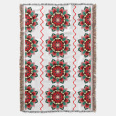 マンダラパターン02赤ブランケット スローブランケット (正面縦)