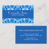 マンダラパターン、コバルトブルー、ターコイズと白 名刺 (正面/裏面)