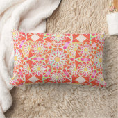 マンダラパターン,コーラルレッド,ピンク,金ゴールド ランバークッション (ブランケット)