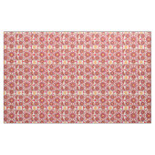 マンダラパターン，サンゴ，桃，白と灰色 ファブリック (ヤード)