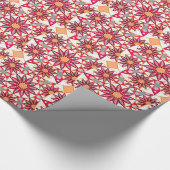 マンダラパターン，サンゴ，桃，白と灰色 ラッピングペーパー (角)