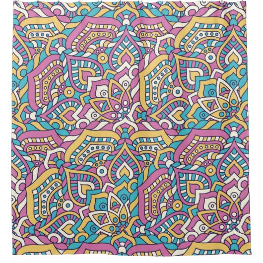 マンダラパターン シャワーカーテン (正面)