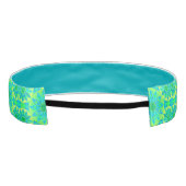 マンダラパターン，ターコイズ，青，ライムグリーン アスレチックヘッドバンド (裏面)