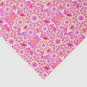 マンダラパターン、ピンクとサンゴの色合い 薄葉紙 (詳細)