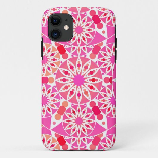 マンダラパターン、ピンクとサンゴの色合い Case-Mate iPhoneケース (裏面)